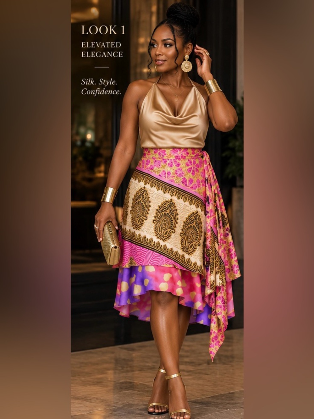 Reversible Indian recycled Silk Wrap Skirt — Elevated Elegance